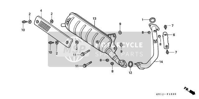 Honda SA50 1990 Exhaust Muffler for a 1990 Honda SA50